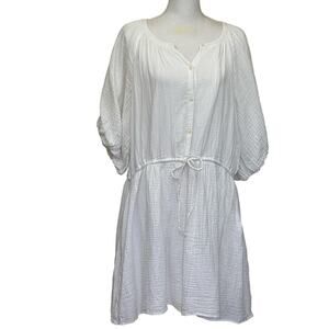 Old Navy white gauze dress, XL, bohemian, coastal, casual, beach, effortless